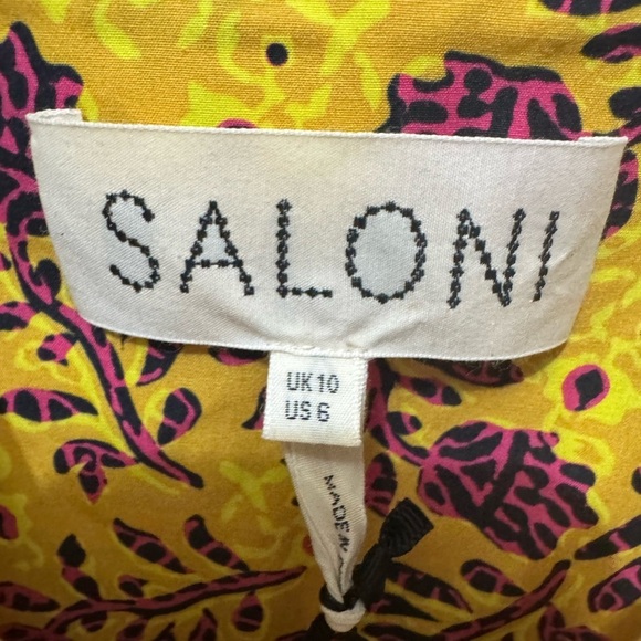 SALONI  Women's Tilly Shirtdress - Sun Clover Size 6 - Picture 4 of 5